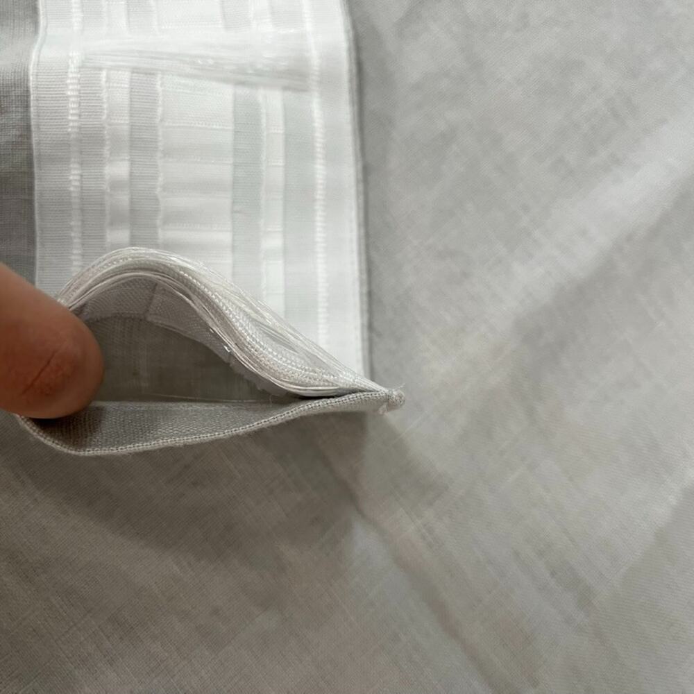 Light Gray Linen Curtain Panel 53" x 87" Rod Pocket - Picture 3 of 7